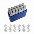 12 Packs (6mm 1/4") Constellations Theme Design Metal Stamp Punch with Tool Case for Jewelry Leather Wood Stamping 12 Zodiac