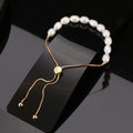 RINNTIN BGPB13 Adjustable 925 Sterling Silver Chain 5-6mm Cultured Freshwater Pearl Adjustable Bracelet for Women