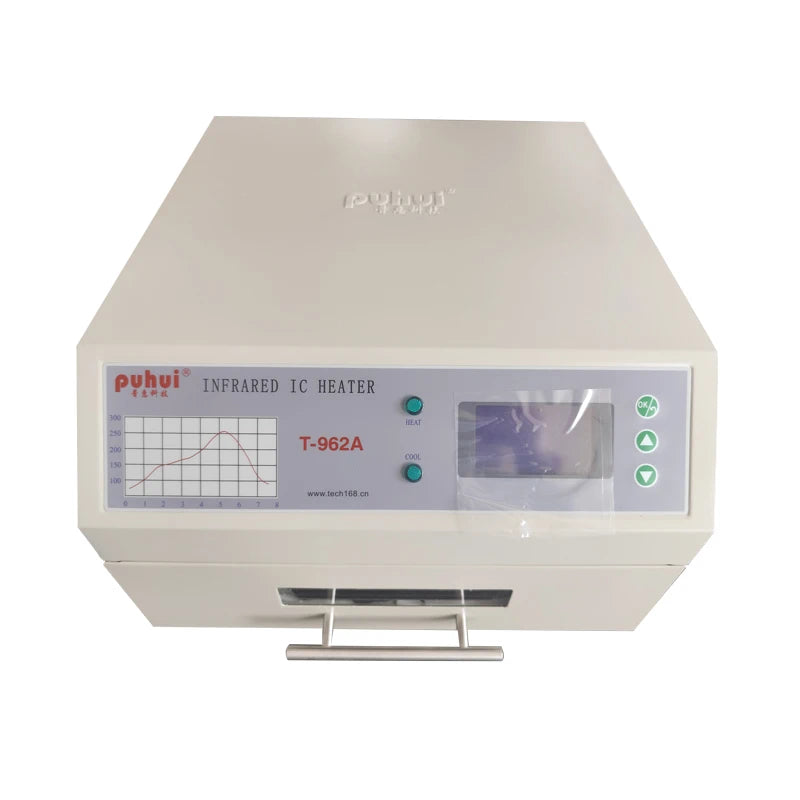 Puhui Reflow Oven T-962A 1500w Mini Desktop Reflow Oven 300*320mm Infrared BGA SMD SMT Rework Station MegaBDM
