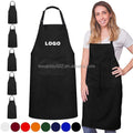 Adult Women Kids Custom Logo Print Sublimation Blank Black Cotton Canvas Polyester Waterproof Cleaning BBQ Kitchen Chef Apron MegaBDM