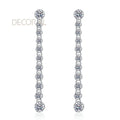 D Color Minimalist Tassel Tennis Design Earrings Diamond Moissanite Fine Jewelry 925 Sterling Silver Earrings Studs
