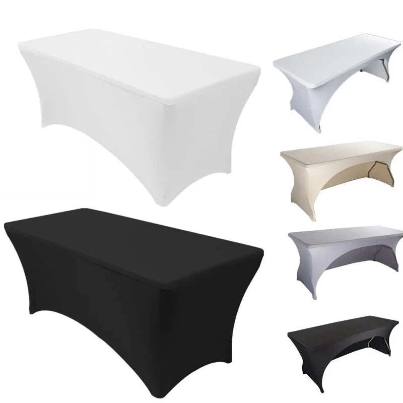 Spandex Tablecloths for 6ft Home Rectangular Table Fitted Stretch Table Cover Polyester Tablecover
