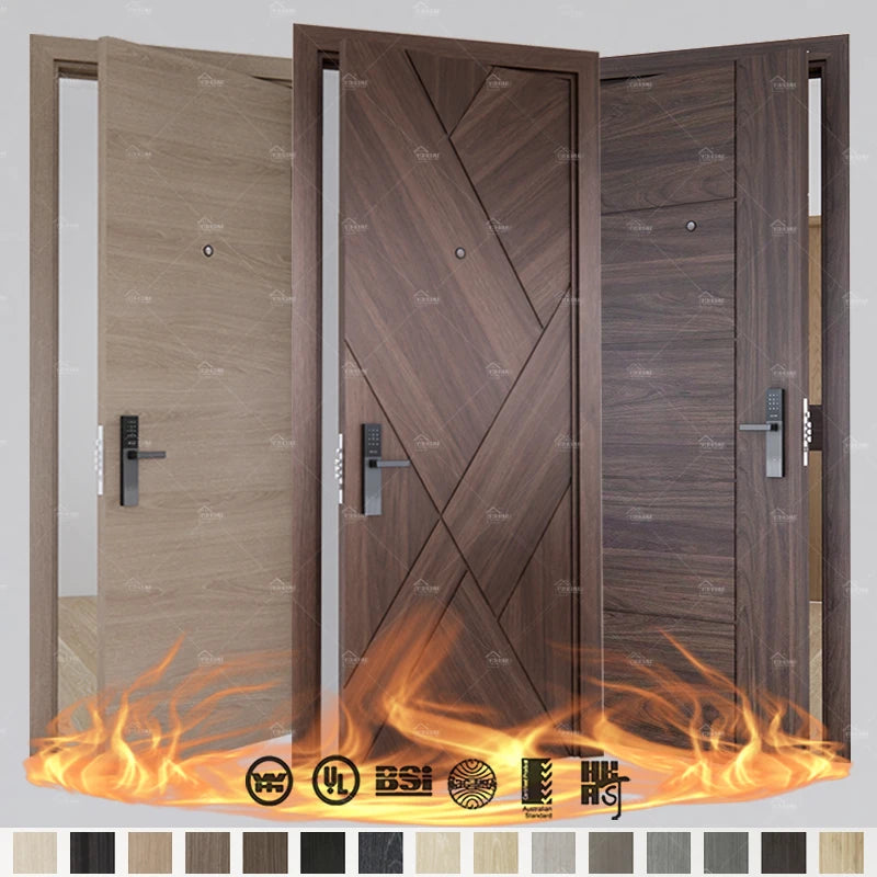 China Top Factory Portes En Bois Rsistantes Au Feu Porte Coupefeu Internal Fire Doors  WH Listed Fireproof Hotel Door