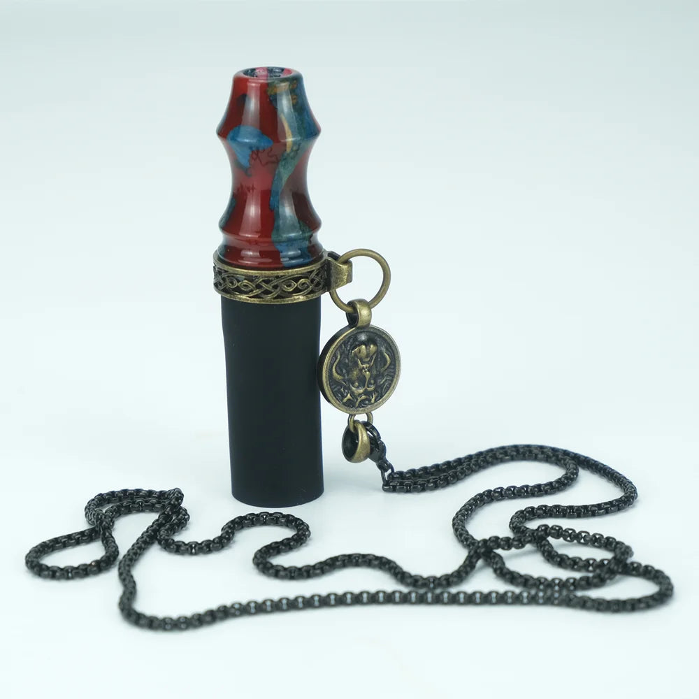 BIGF-Q-1501 Custom LOGO Brand Resin Stabilized Wood Hookah Mouthpiece With Lanyard