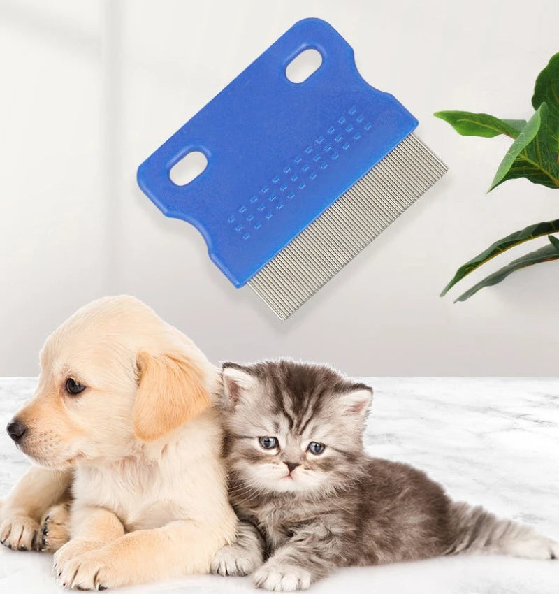 LIce Cleaning Remove Grooming Hair Fine Tooth Pet Brush Stainless Steel Grooming Tool Lice Removal Dog Cat Comb