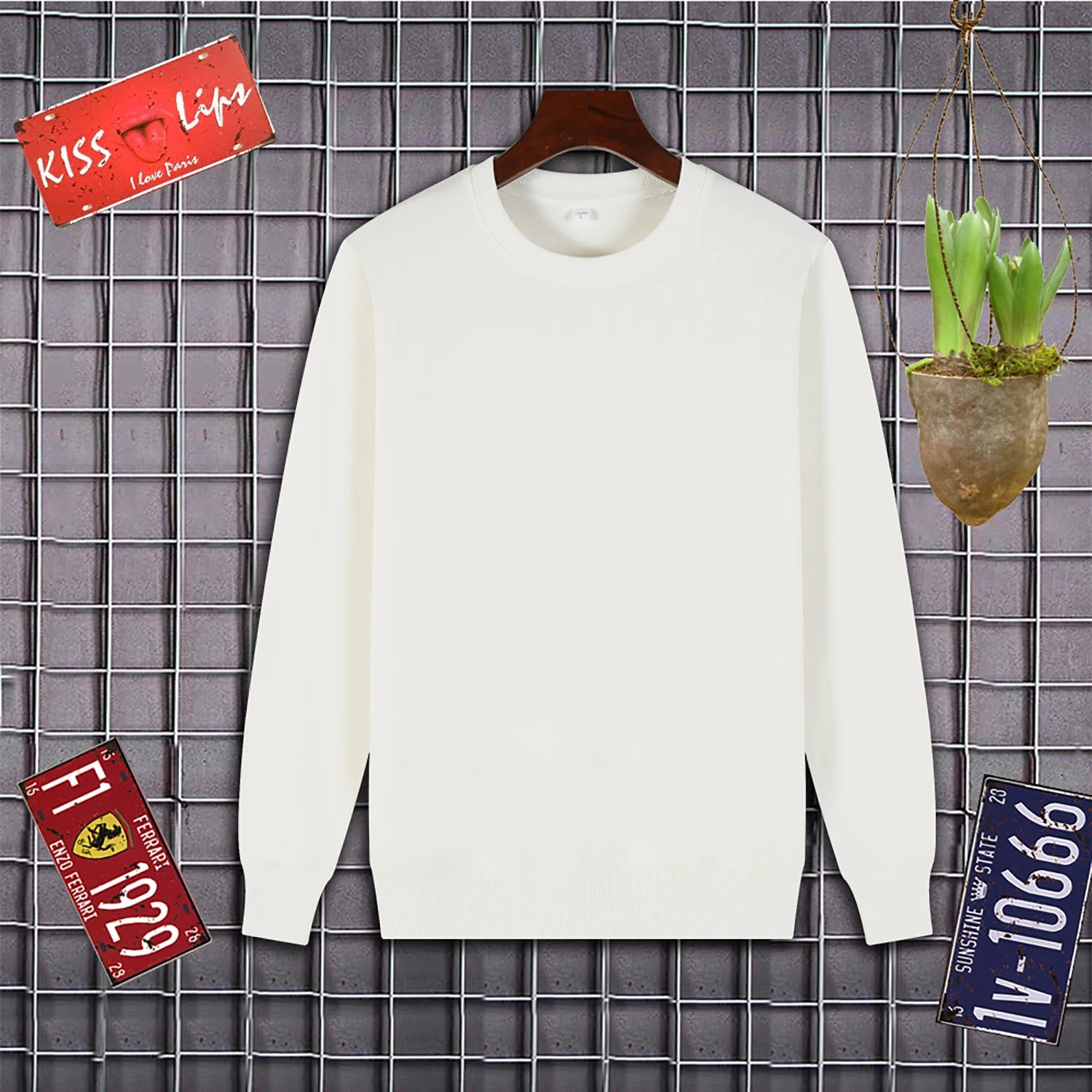 2025 New Arrival 360G Polar Fleece Sweatshirts Long Sleeve Oversized Custom Blank Cotton Hoodie Crew Neck Sweatshirts