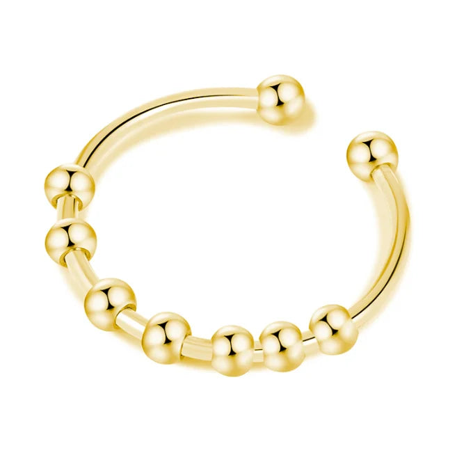 Stainless Steel Adjustable Pressure Rings DIY Beads Spiral Pressure Ring
