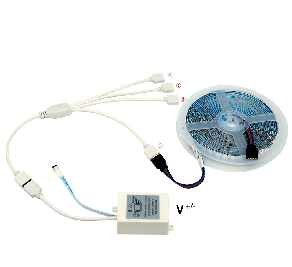 Special 1 to 4 Way 4Pin Female Splitter Cable Connector 5050 3528 RGB Led Strip Accessories Plastic DC12-24V Dimmable