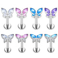 G23 ASTM F136 Titanium Stud Ear Tragus Cartilage Earrings 16G Ball Labret Lip Zircon Opal Lobe Helix Daith Piercing Body Jewelry