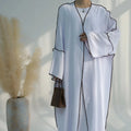 2024 New Modest Abaya Wrinkle Polyester Elegant EID Dubai Open Abaya With Hijab Islamic Clothing Abaya Women Muslim Dress