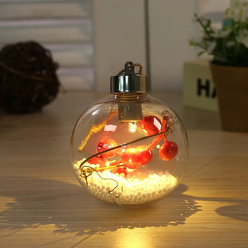HelloWorld Light Bulb Baubles Ornament 7*11CM Christmas Ball Xma Decor Ornament Bola De Navidad Transparent Weihnachten Lichterketten