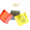 3 Colors Private Label 24K Gold Handmade Solid Soap Lightening Tighten Skin Dilute Melanin Mineral for Face & Body Bath Soap