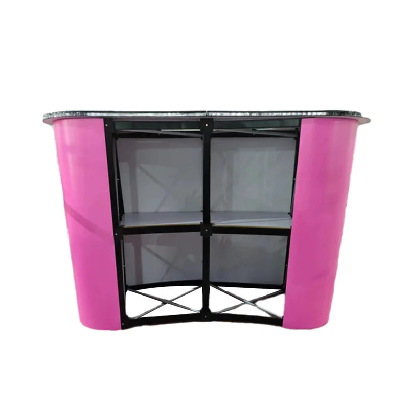 Factory Custom Aluminum Tube Made Pop up Stand Counter Foldable Trade Show Promotion Table Counter Counter Table Display