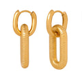 Chic Versatile Titanium Steel 18K Gold Plated Round Pendant Earrings for Women Anniversary Party Daily Wear Gift