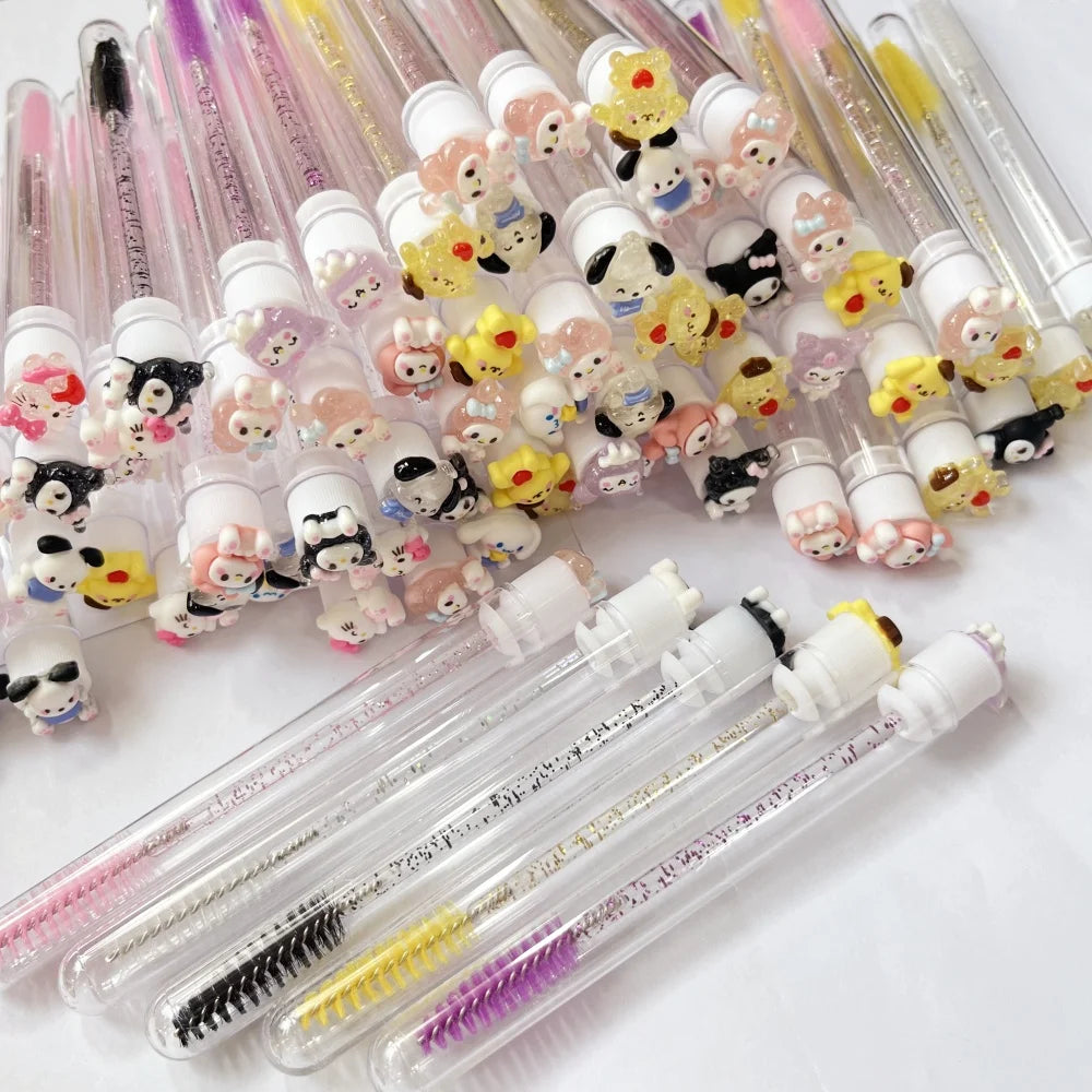 Wholesale Disposable Nylon Mascara Brush Tube Private Label Lash Spoolies Eyelash Brushes Lash Wands Brush Makeup Spoolies