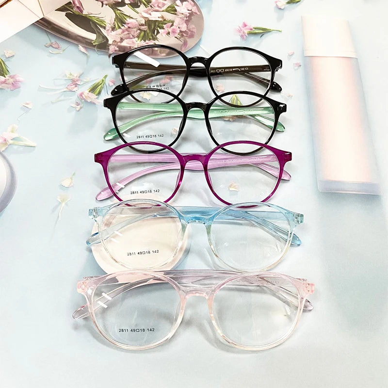 Children's Glasses Manufacturer Custom TR90 Round Frame Anti Blue Light Transparent Spectacles Bicchieri Kids Eyewear MegaBDM