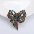 Elegant Diamond Bow Knot Designer Brooch Women Colorful Rhinestone Crystal Bow Suit Brooch for Gift