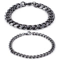 Men's Fashionable Classic Style Necklace Zircon 6mm 8mm 9mm 11mm Non-Tarnish Stainless Steel Chain Bracelet Miami Cuban Bracelet