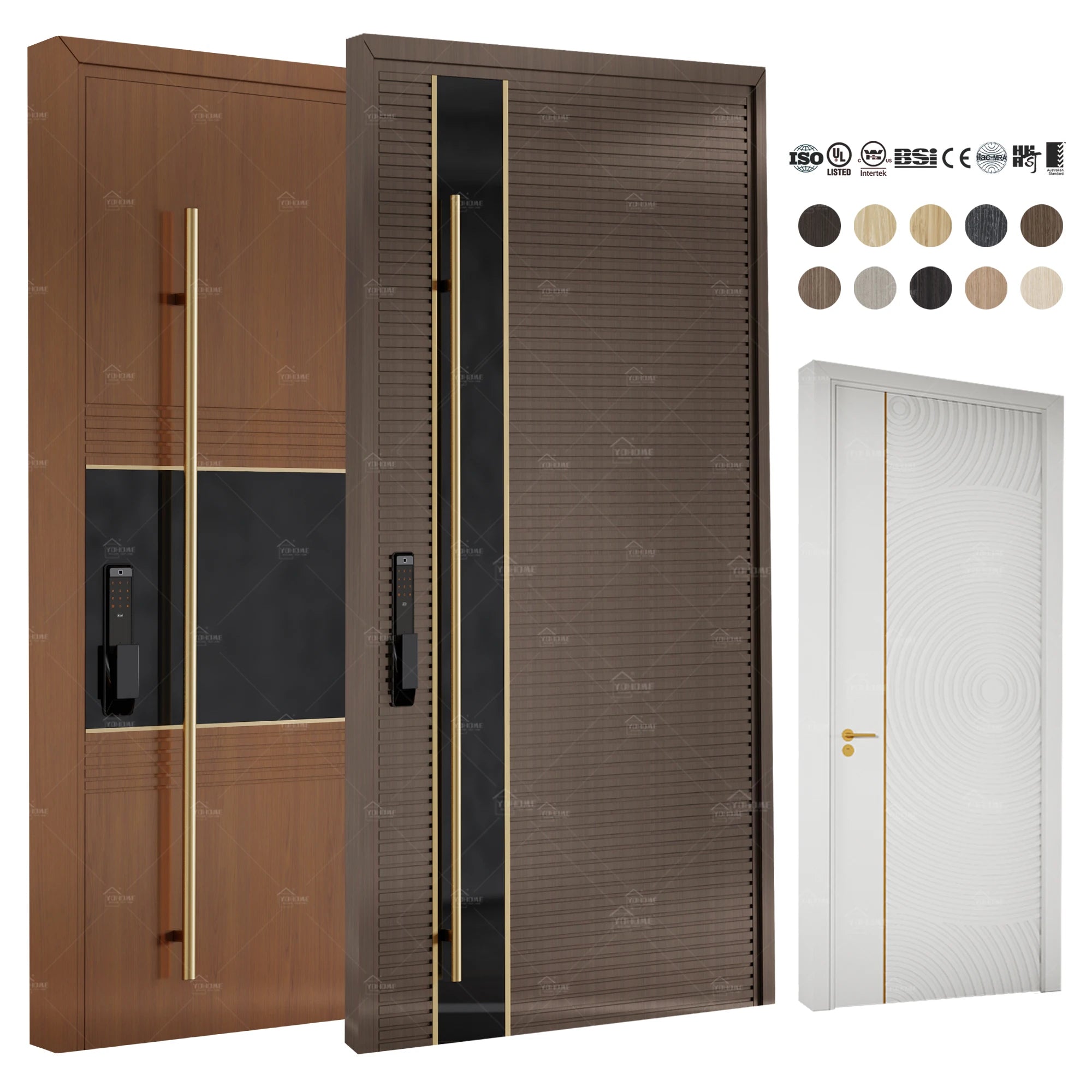 American Contemporary Style Entry Solid Wood Door Pivot Door Wooden Front Pivot Entry Door for Houses