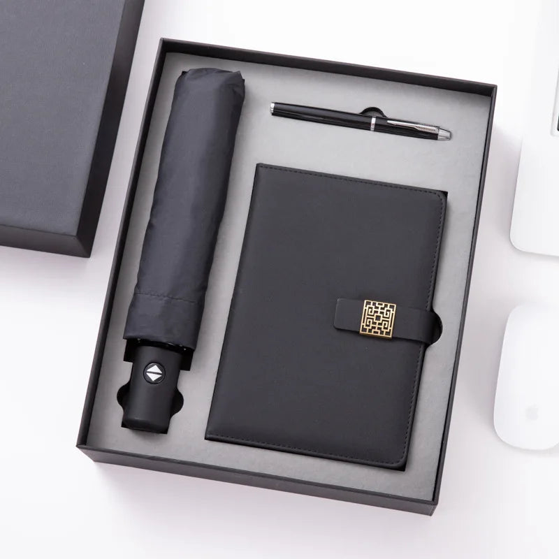 2024 New Design Journal Notebook and Pen Gift Stationery Set Notebook Set Gift Sets with Umbrellas and USB