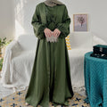 Loriya Wholesale Abaya Women Muslim Dress Modest Dresses High Quality Satin 2 Piece Abaya Set Islamic Clothing