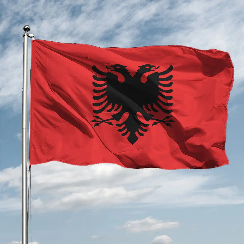 Wholesale Hot Selling 100% Polyester Custom Design Waterproof Albania Flag Pennant