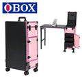 Factory Price OBOX Movable Cute pink Nail Table Lighted Mirror Manicure Desk Drawer Makeup Case Can Do OEM/ODM Metal Wood Modern