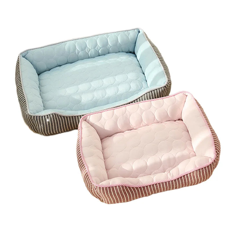 Solid Square Shape Cooling Pet Kennel Dog Bed for Teddy Golden Retriever & Cat Summer Use Pet Bed