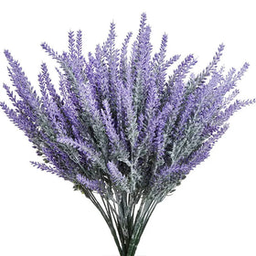 A-1143 Outdoor Indoor Lifelike Faux Plastic Lavender Plant Wedding Home Decoration Flocked Artificial Lavender Flower