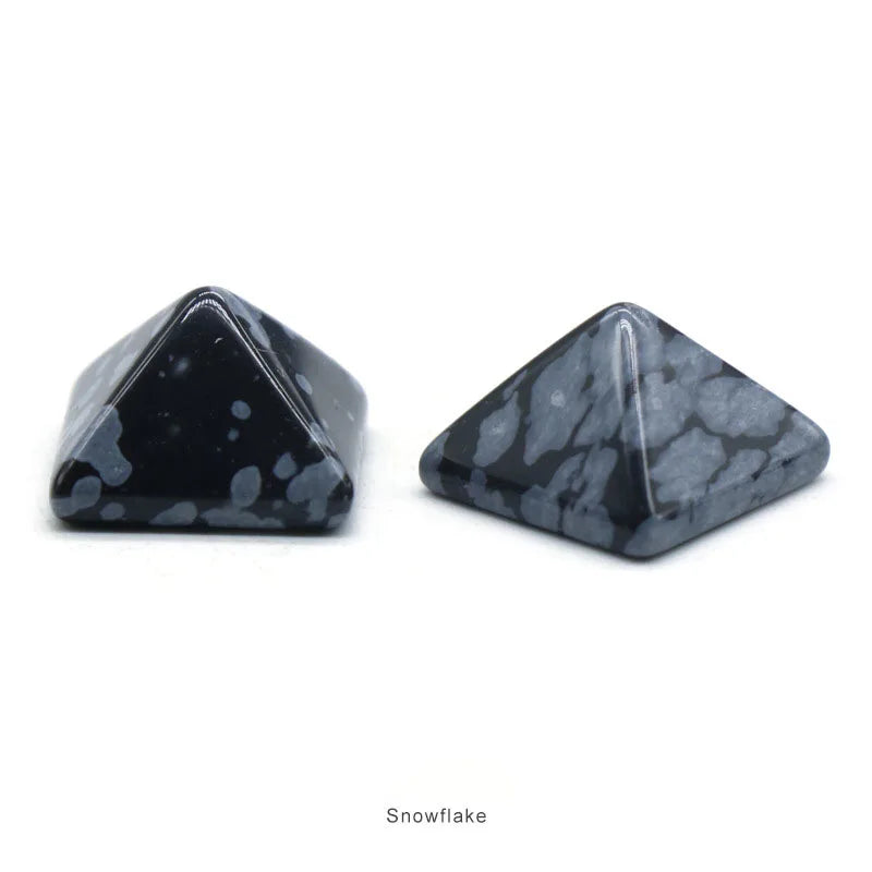 Huiying Factory Price Custom Colorful Snowflake Pyramid Figurines Crystal Quartz Stones Jewelry