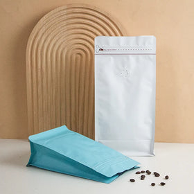 Customizable Printed Empty Coffee Bags 100gr 250g 500g 1kg 1lb Flexible Flat Bottom Packaging Valve Zipper Aluminum Foil+PE