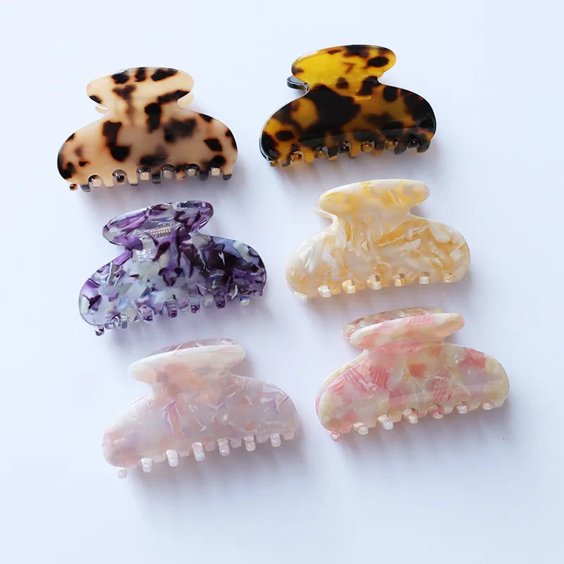 Women Fashion New Leopard Marble Acetic Acid Banana Clips Accessories Hairclips Hairgrips Colorful Hair Claw