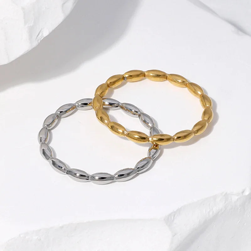 Beimai OEM Fashion Simple 18K Gold Stainless Steel Rings