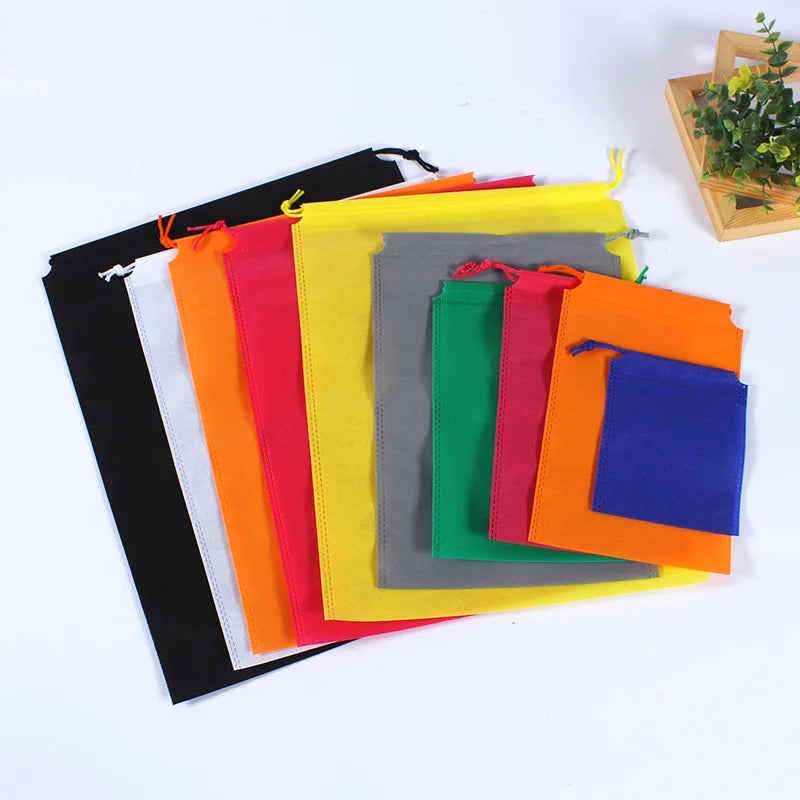 Custom Reusable Biodegradable Nonwoven Fabric Dust Bag Eco Friendly Shoes Cover Storage Pouch Drawstring Bag Handbag