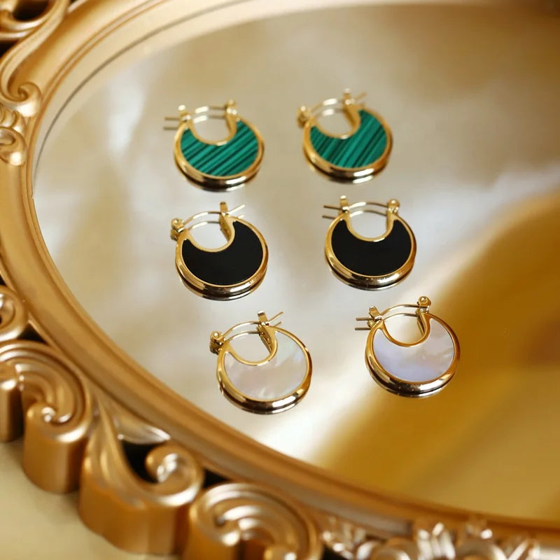 MICCI 18K Gold Plated Hypoallergenic Stainless Steel Women's Beach Jewelry Artificial Turquoise Natural White Shell Gift MegaBDM