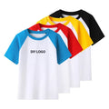 Healthy Cotton Matching Color Kids Round Neck t Shirts Custom logo Children t Shirts for Boy and Girls