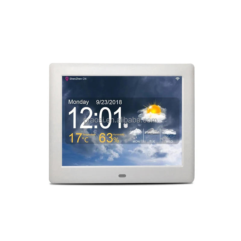 Cheap Customized Label Languages Package 8 Inch WiFi Weather Digital Calendar Clocks With Remote Control