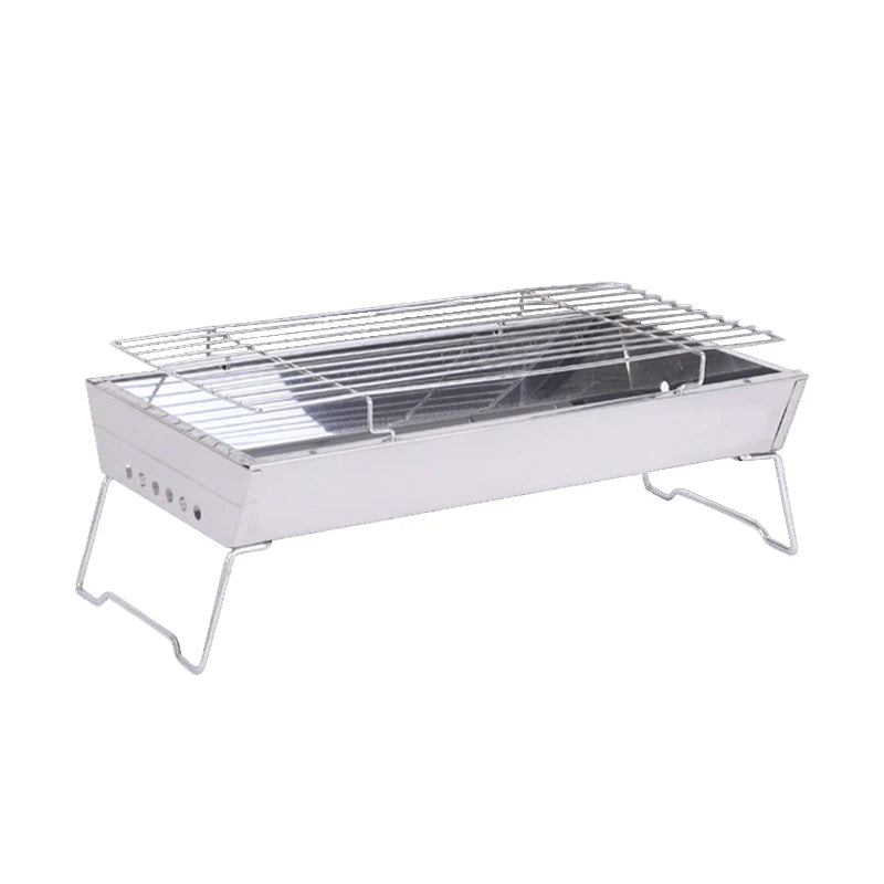 Factory Wholesale Modern Stainless Steel Charcoal Grill Portable Camping BBQ Grill Food Grade Folding for 5+ People Outdoor