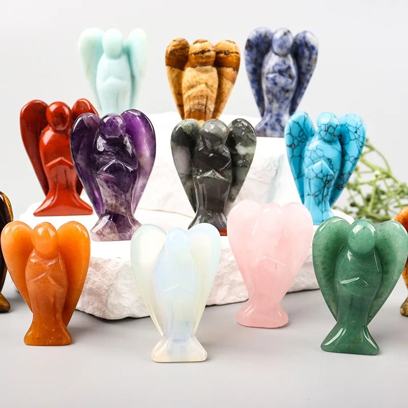 Assorted Gemstone Crystal Prayer Angel