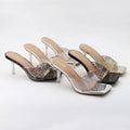 Y New Designer Solid Color Big Size Party Ladies Women High Heels Shoes Diamond Female Slippers Other Trendy Shoes Heeled Sandal