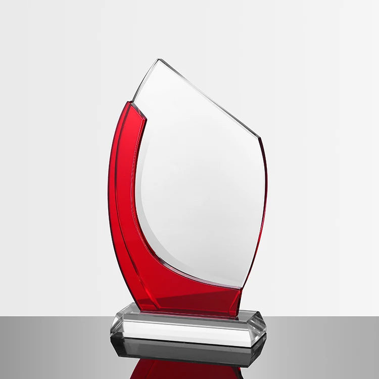 Red Line Crystal Plaque Medal Custom Crystal Trophy MH-NJ0150
