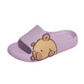 Women's Solid Colour Cute Cartoon Slippers Comfortable Soft Bottom Non-slip Ladies Flat Shoes Outdoor Ladies Casual Shoes