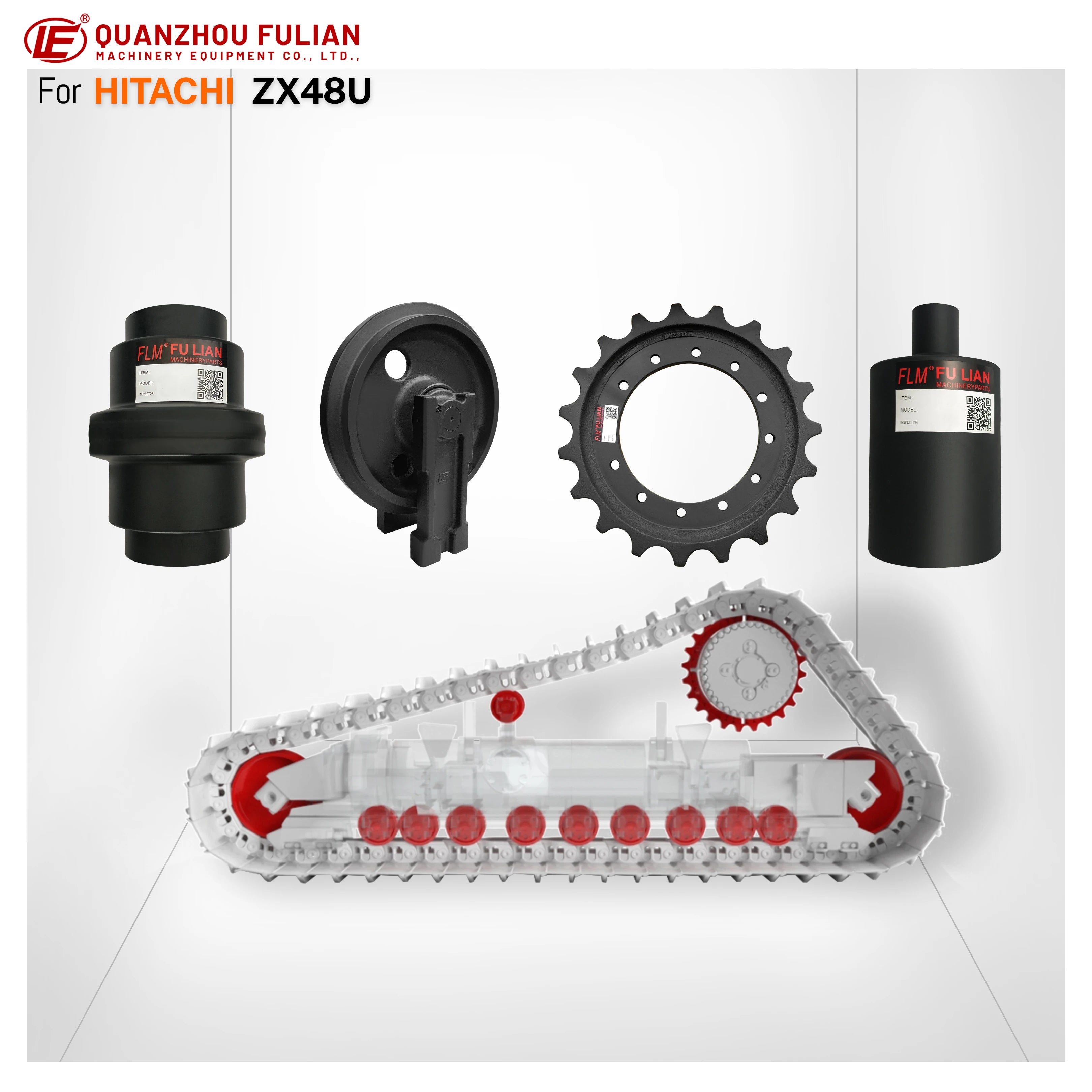 For Hitachi ZX48U Excavator Chassis Bottom Roller Carrier Roller Driving Sprocket and Idler Assy with OEM Quality