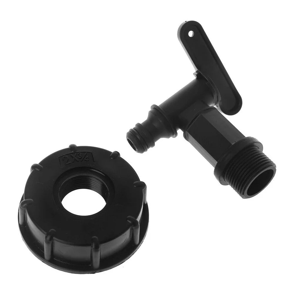 Plastic Lid and Tap DN50 2 Inch IBC Tote Tank Adapter Cap with 3/4" Faucet Outlet Tap