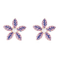 Chic Jewelry Colorful Enamel Flower Stud Earrings Fresh Water Pearl Flower Earrings for Girl