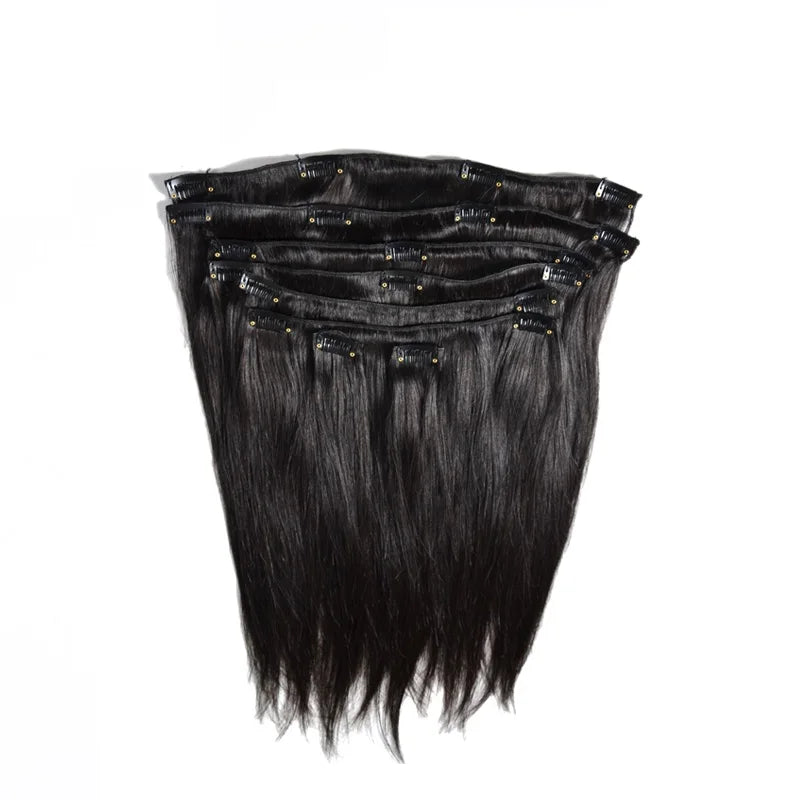 Hot Sale Clip-Ins Hair Extension Straight Style Vietnamese Hair Weft Double Machine Weft Remy Hair 12A Grade