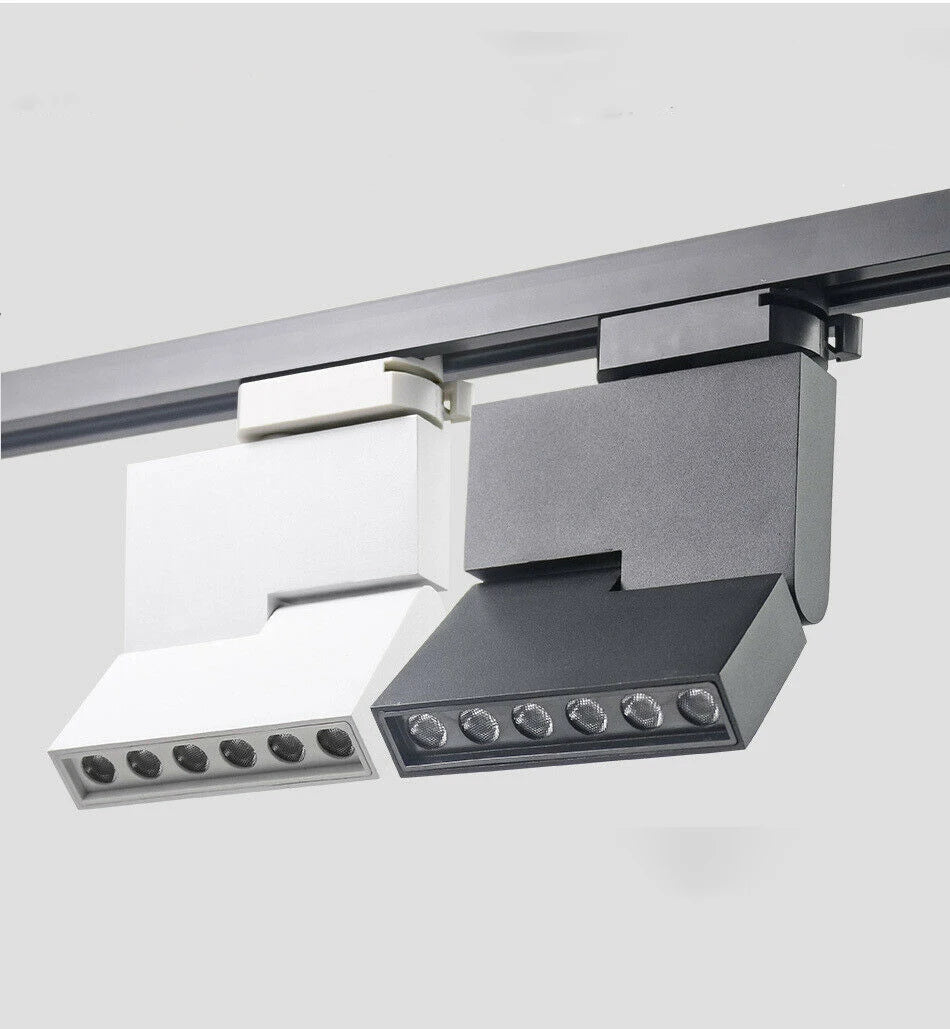 12W Modern LED Track Light COB Rail Ceiling Spotlights Lamps 110V 220V Grille Floodlight Modern Embedded Black/white Lamp