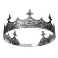 Vintage Full Round king Crown Size Adjustable Men Pageant Metal Crown
