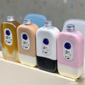 Empty Custom Logo Print 300ml 500ml Cold Juice Square Plastic Boba Milk Tea Bottle With Evident Cap