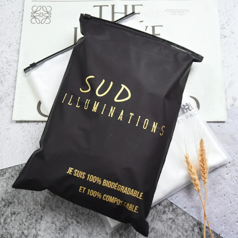 Custom Print logo Black Plastic Poly Zipper Lock Oem Zip Lock Slider Eva Pvc Transparent Ziplock Bag for Clothes